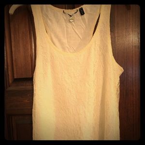 Cream lace overlay tank
